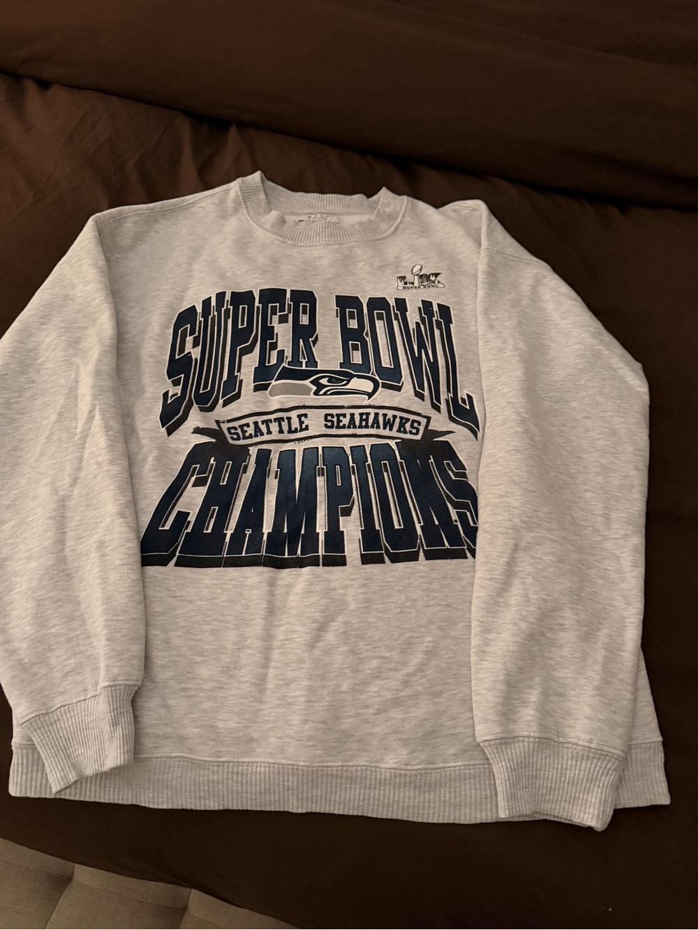 Seattle Seahawks Gray Super Bowl Champions Crewneck Sweatshirt
